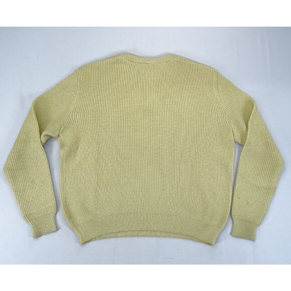 FLAWS** St John Santana Knit‎ V-Neck Sweater Women's Size Small Beige Pullover - Picture 7 of 9